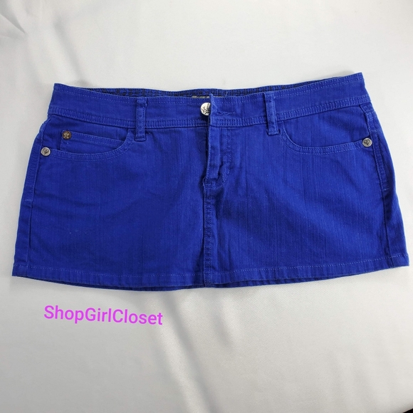 💥Just In💥WAX Jeans Blue Mini Skirt...Sz L Junior